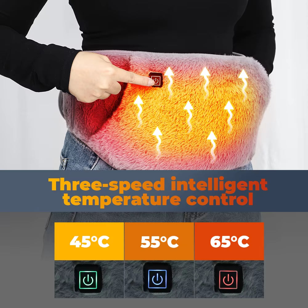 Stay Cozy Anywhere: 3-Levels USB Rechargeable Electric Heating Pad for Menstrual Relief and Comfort